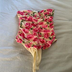 Zara Pink Floral Bodysuit